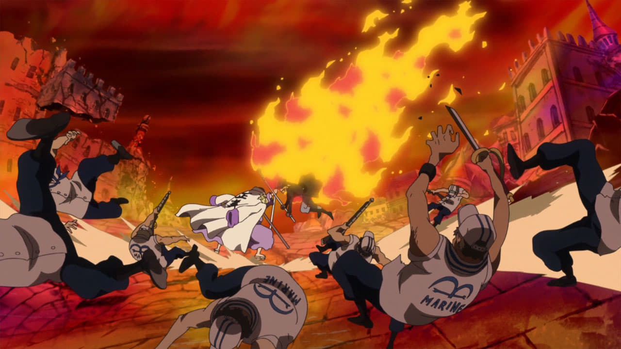 -E687- A Big Collision! Chief of Staff - Sabo vs. Admiral Fujitora!