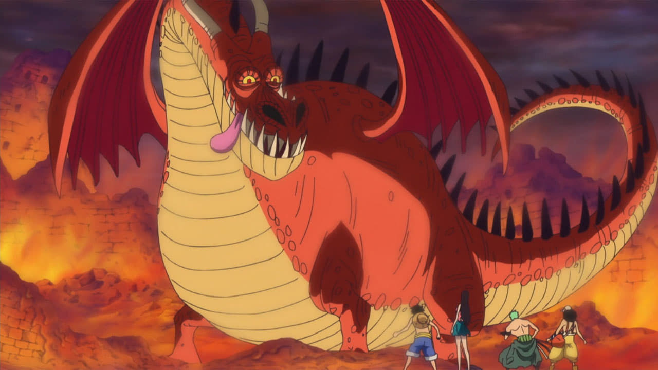 -E580- A Battle in the Heat! Luffy vs. The Giant Dragon!