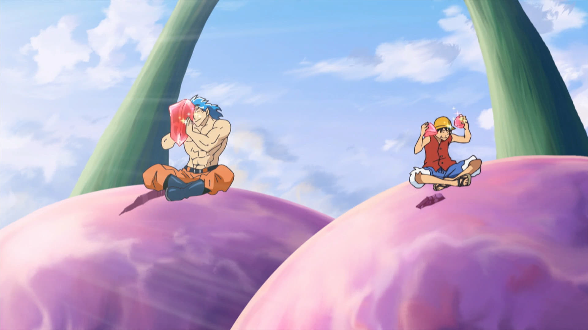 -E492- The Strongest Tag-Team! Luffy and Toriko's Hard Struggle!